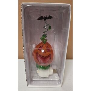 Department 56 Pumpkin Bubble Light Halloween Nightlight Glitter Bat NEW